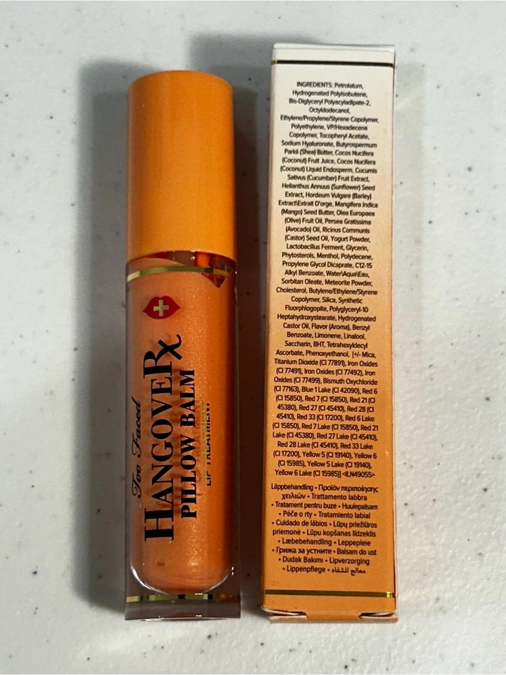 Too Faced | Hangover Rx Pillow Balm Lip Treatment | Mango Kiss | 0.20 Fl. Oz.